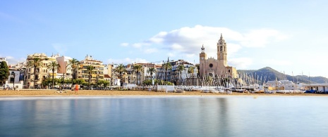 Sea views of Sitges in Barcelona, Catalonia Sea views of Sitges in Barcelona, Catalonia