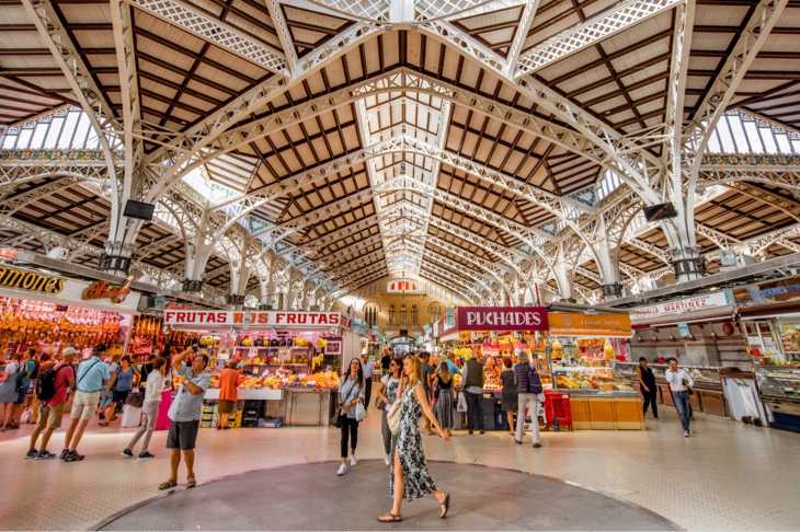 Interior of the Central Market of Valencia