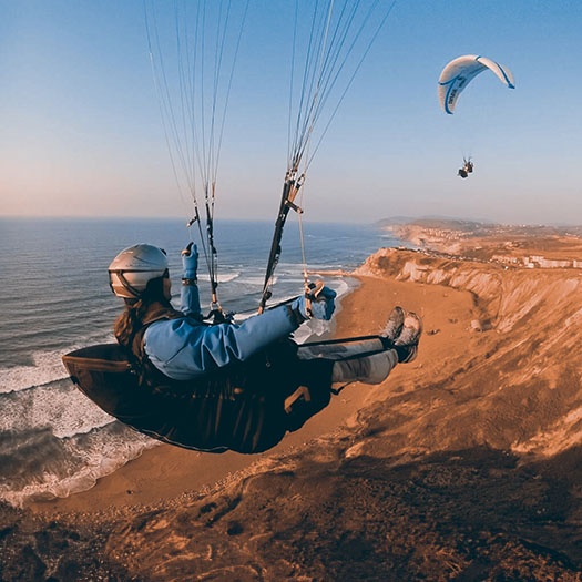 Paragliding in the Basque Country, Spain
