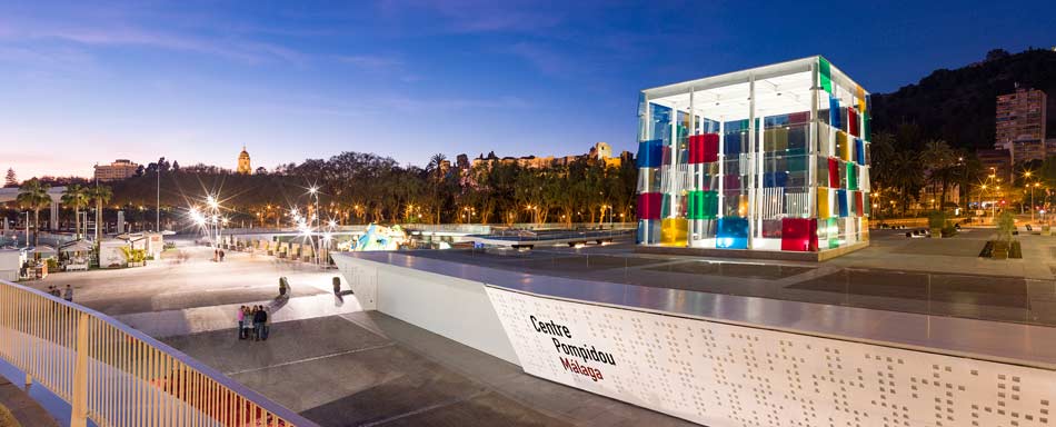 Centre Pompidou Malaga by night Centre Pompidou Malaga by night