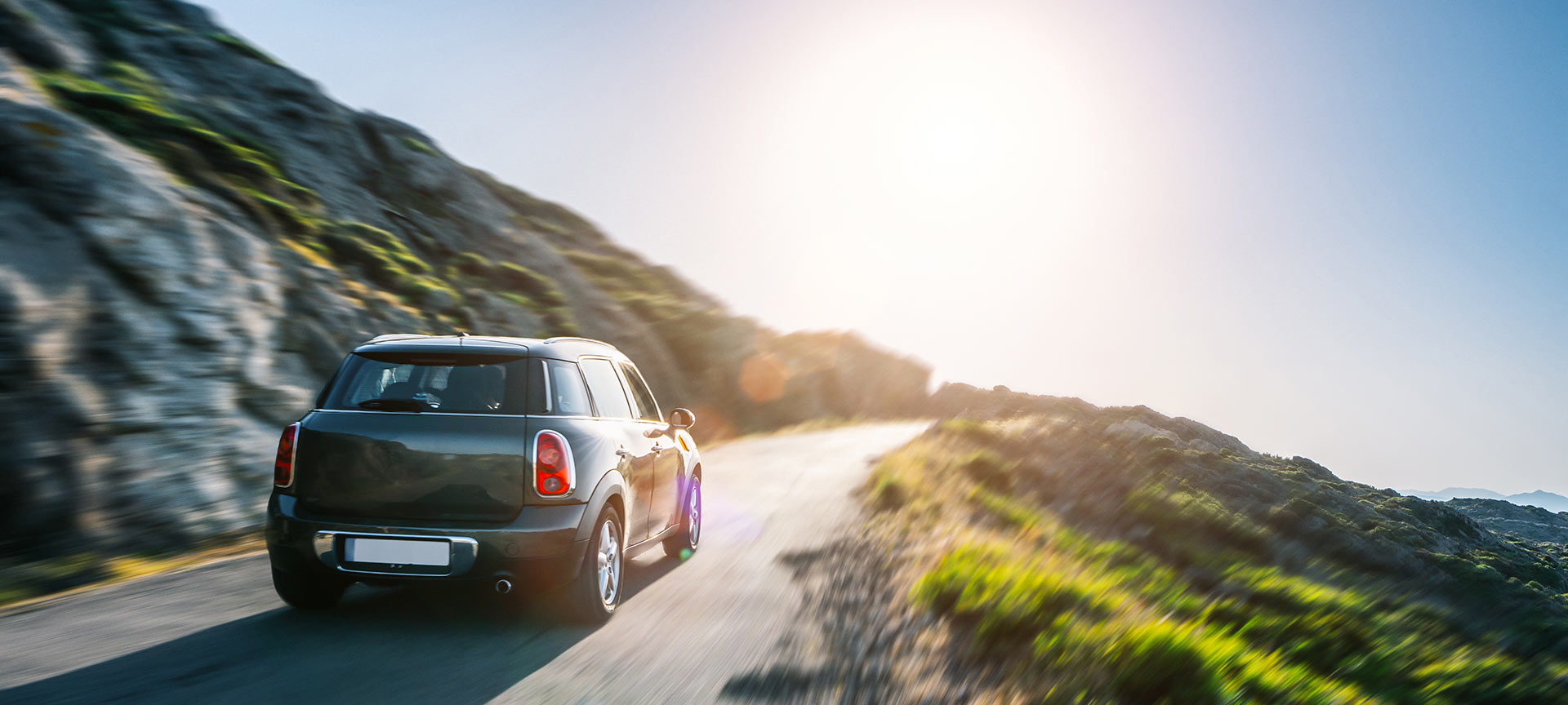 Car on a mountain road