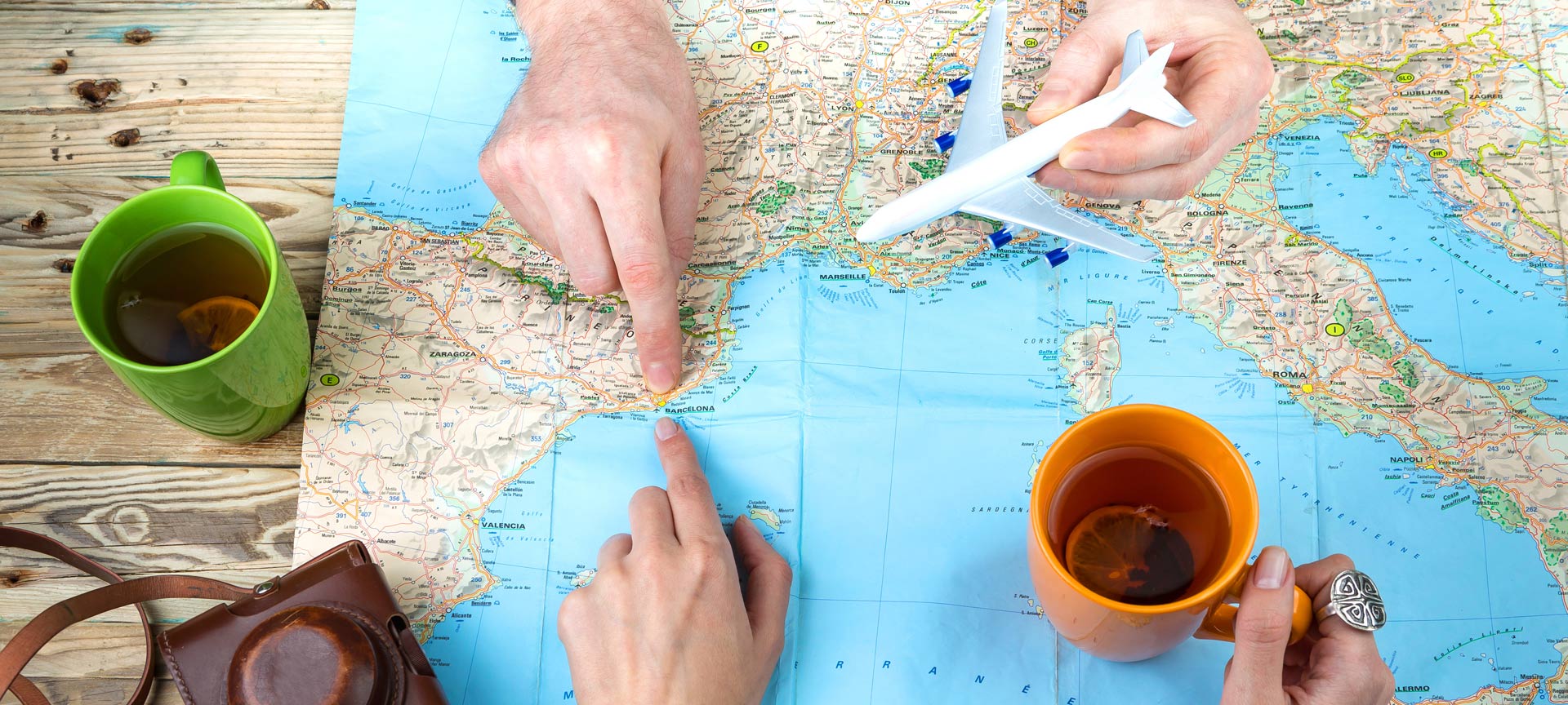 Planning a route on a map Planning a route on a map