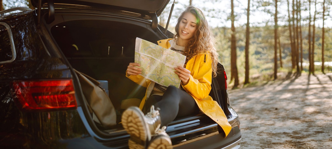 Tourist consulting a map