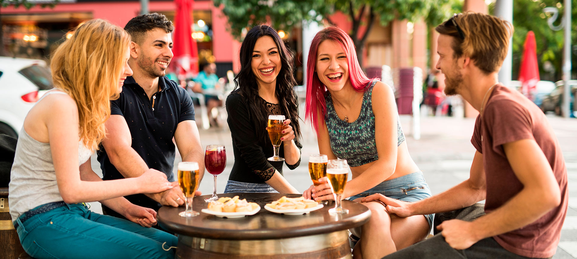 Tourists on a terrace