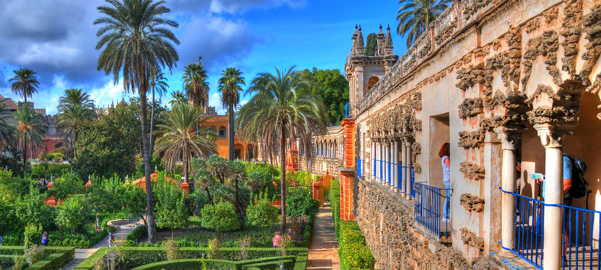Gardens of the Real Alcázar Palace in Seville