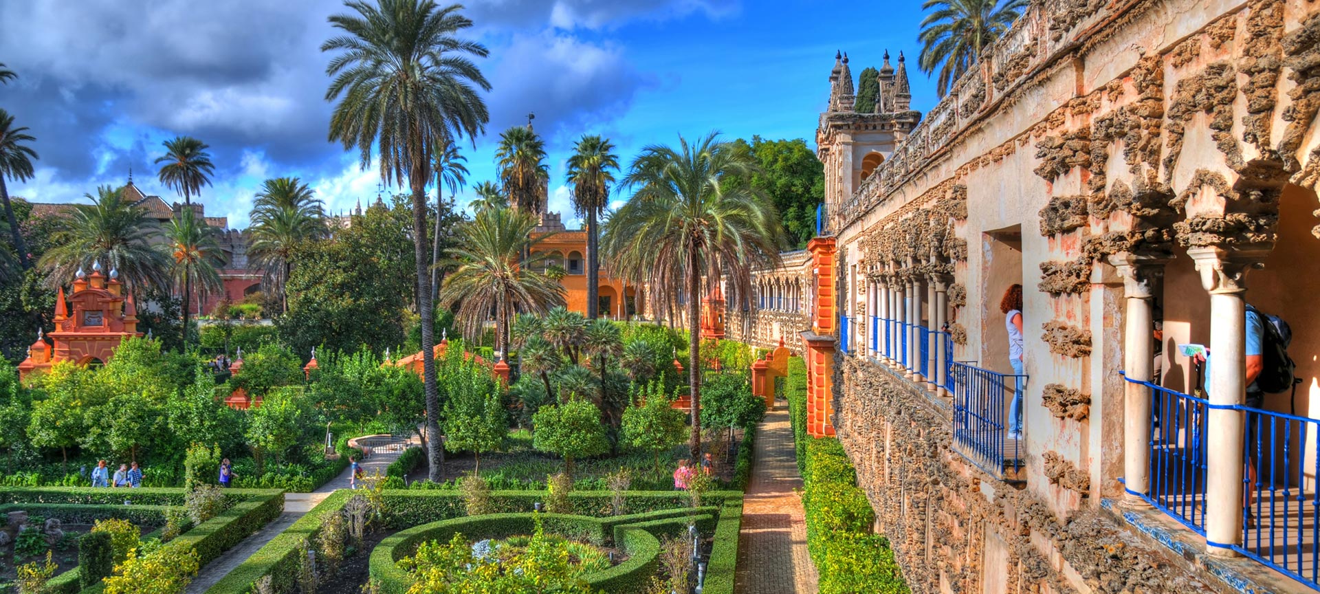 Gardens of the Real Alcázar Palace in Seville