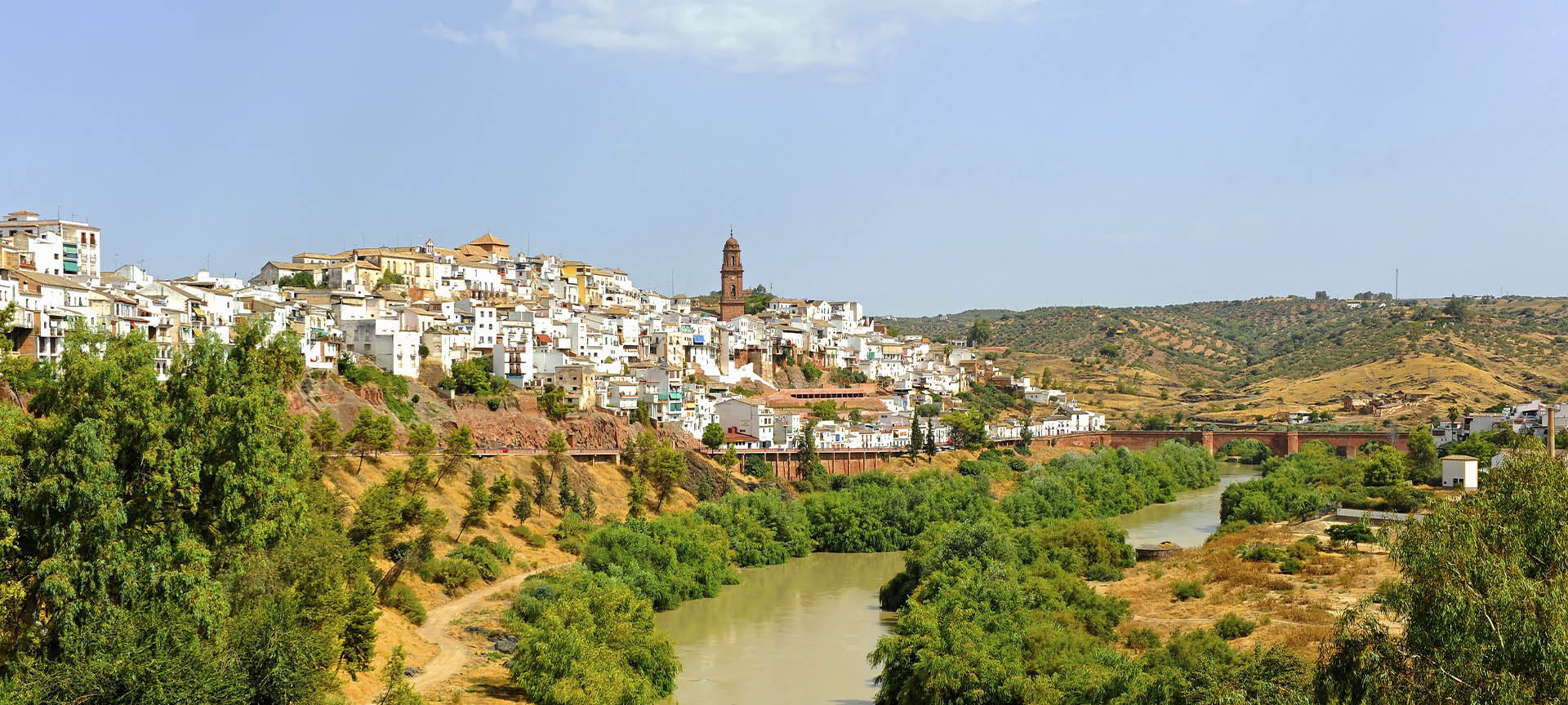 Vista de Montoro (Córdoba, Andaluzia), junto ao Rio Guadalquivir