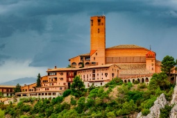 View of the Torreciudad Shrine in Huesca