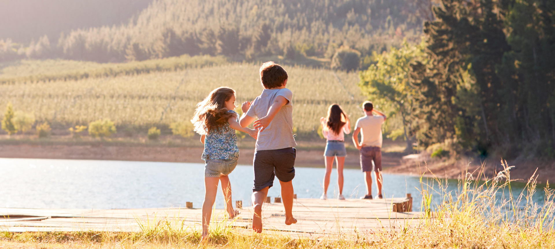 Family on a rural holiday
