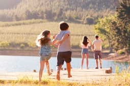 Family on a rural holiday