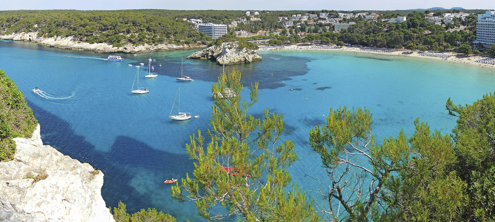Cala Galdena beach in Ferrerías (Menorca, Balearic Islands)