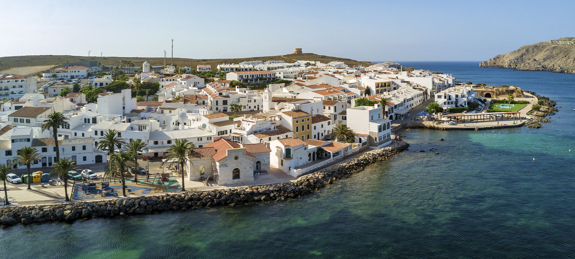 Vue de Fornells (Minorque, îles Baléares)