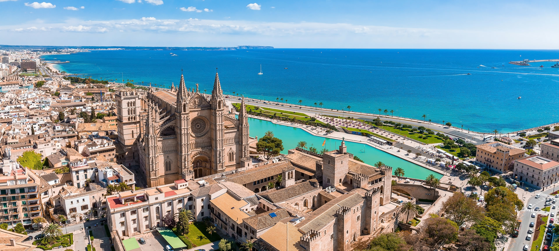 Vista aérea de Palma, em Maiorca (Ilhas Baleares)