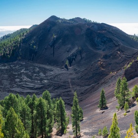 Duraznero crater on the Volcano Trail in La Palma, Canary Islands