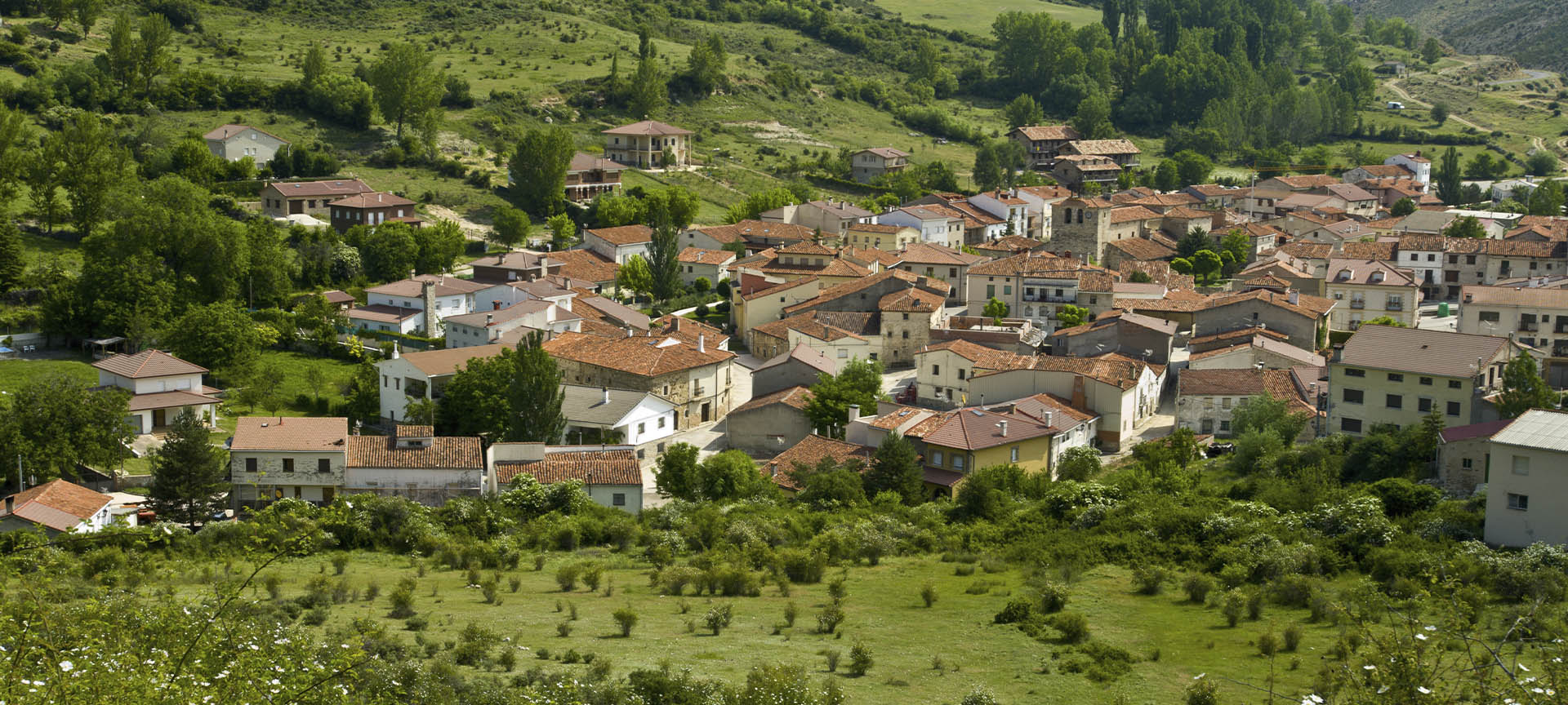 Panorámica de Peralejos de las Truchas (Guadalajara, Castilla-La Mancha)