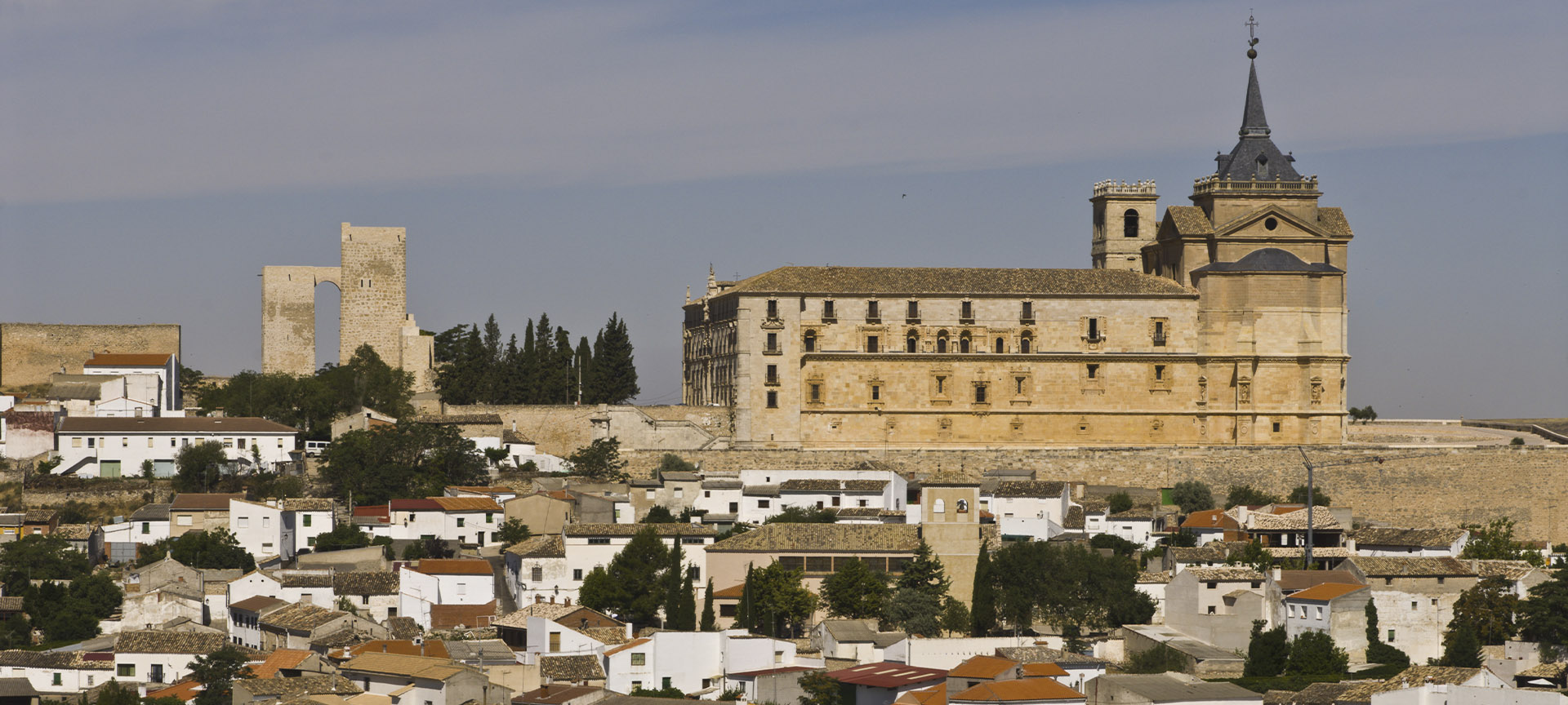 "The Monastery of Santiago de Uclés dominates the view of Uclés in Cuenca (Castilla-La Mancha) "