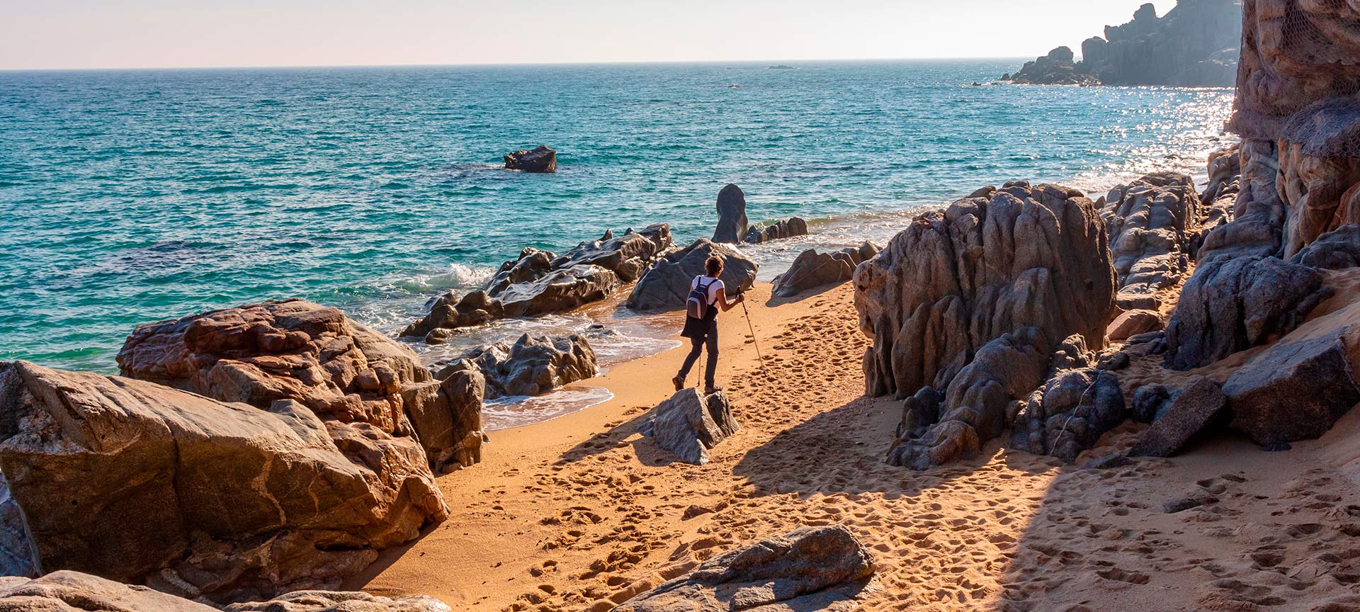 Hiker in Platja d’Aro. Costa Brava, Girona Hiker in Platja d’Aro. Costa Brava, Girona