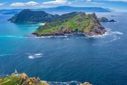Isole Cíes. Vista dell'isola di San Martín