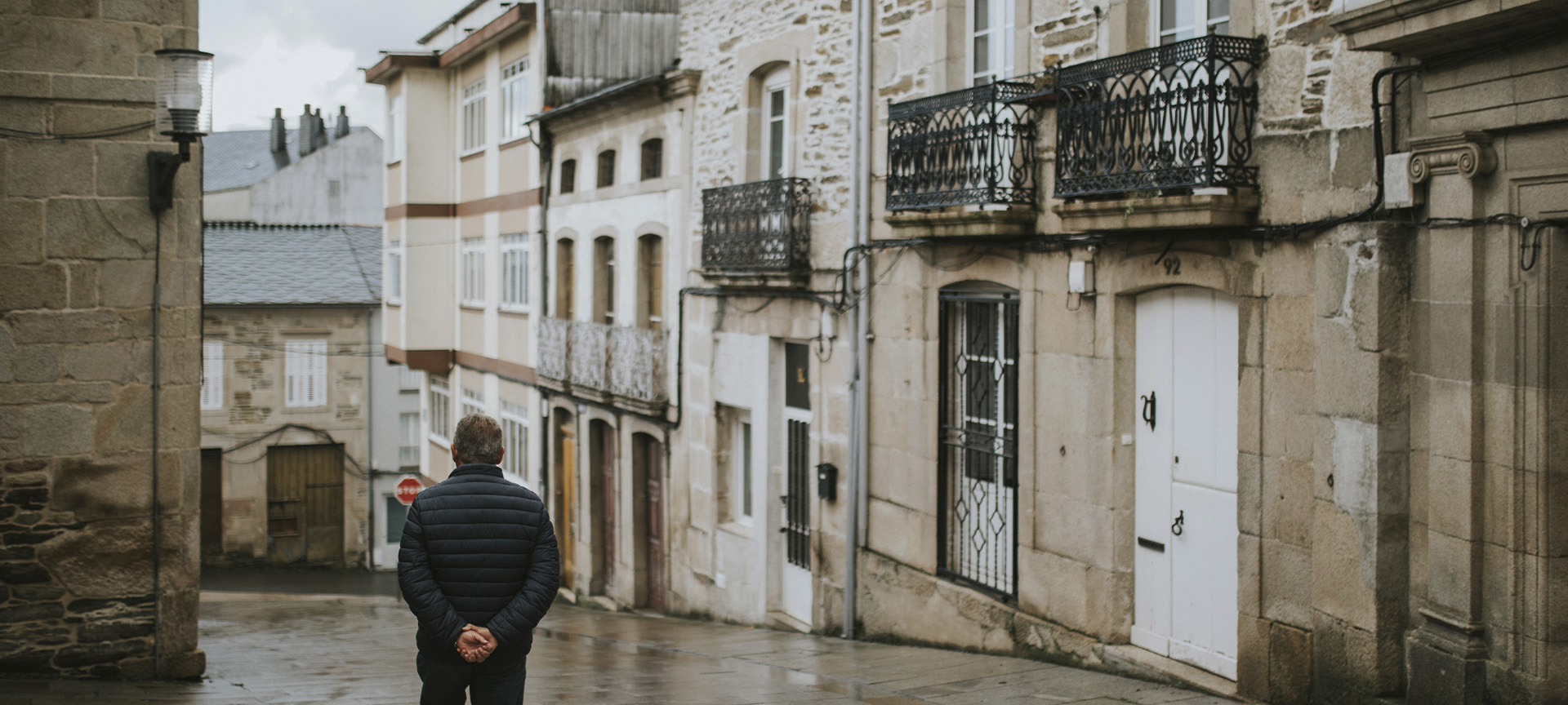 Straße in Sarria (Lugo, Galicien)