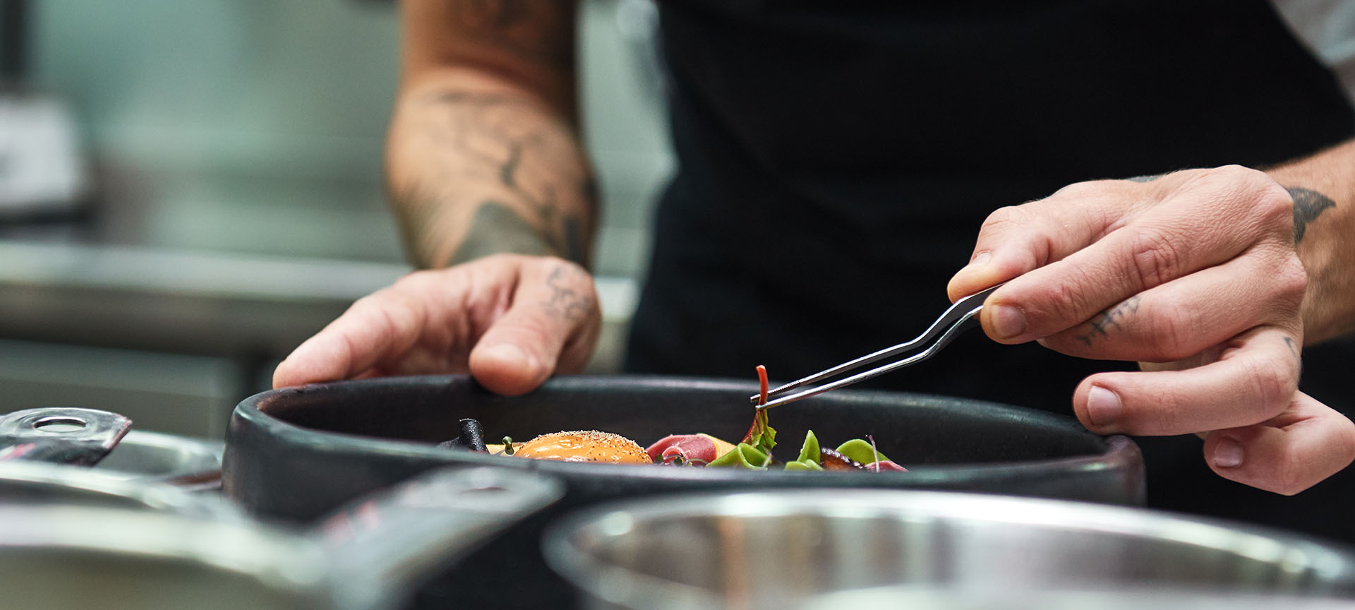 Chef plating food Chef plating food
