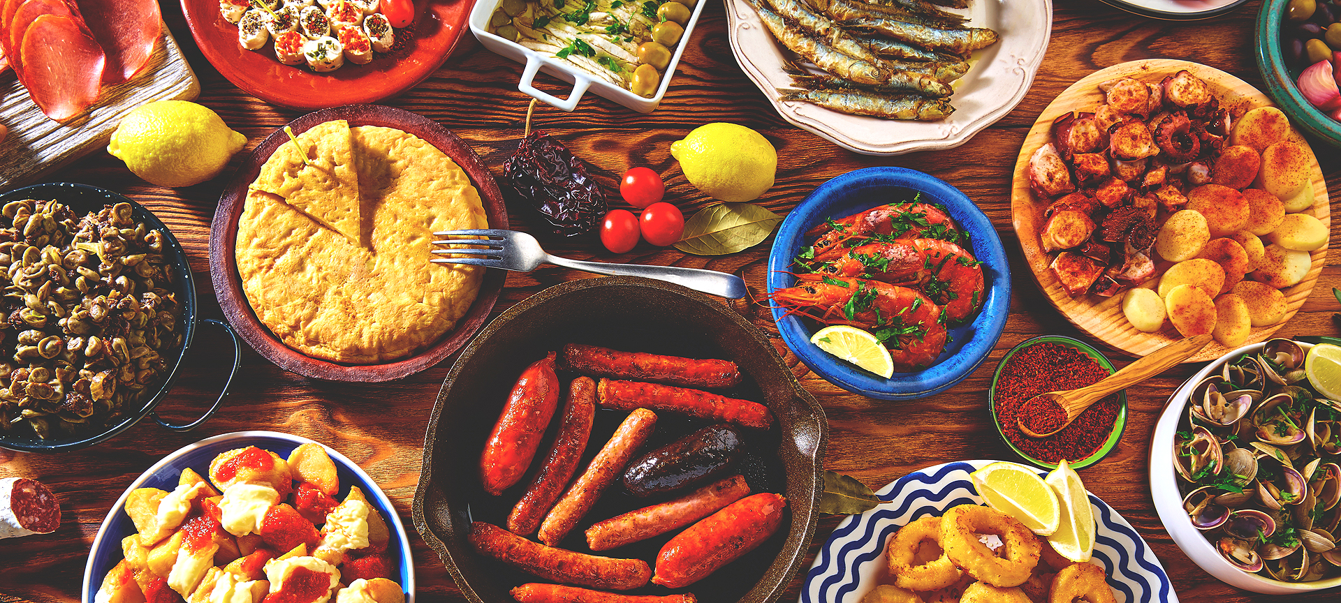 Different traditional Spanish dishes