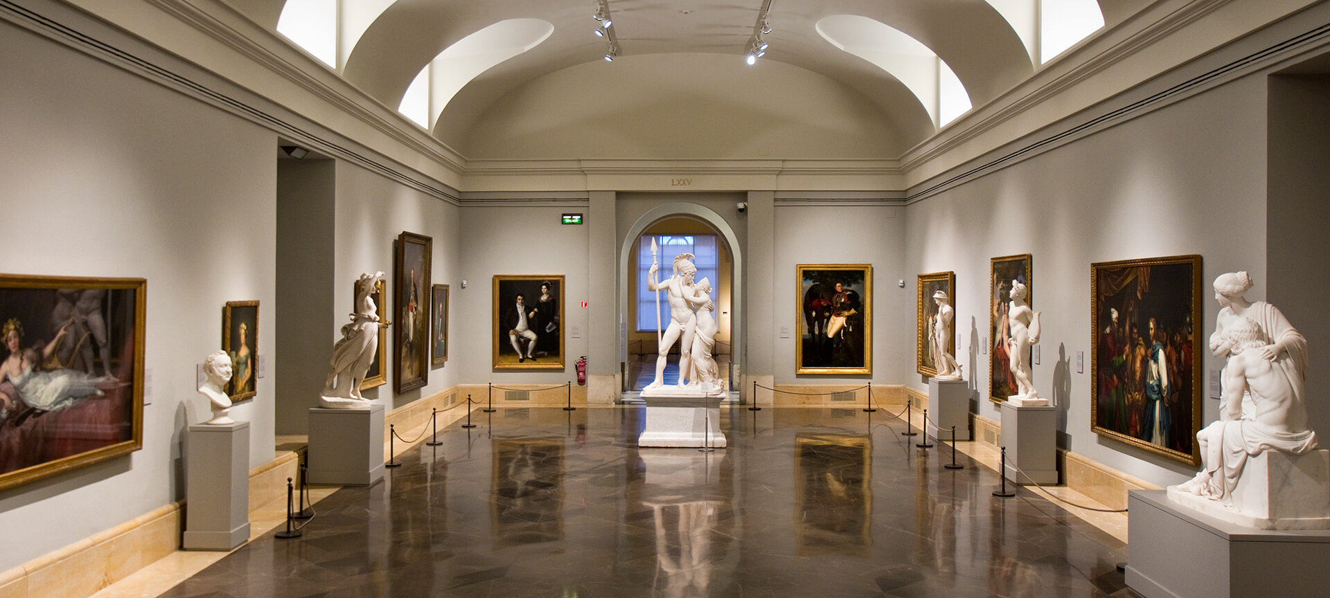 Central gallery of the Prado Museum in Madrid Central gallery of the Prado Museum in Madrid