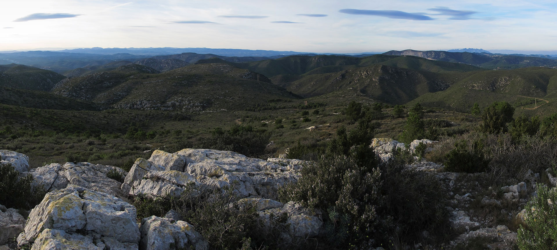 Panoramic view from the Natural Park of El Garraf in Barcelona