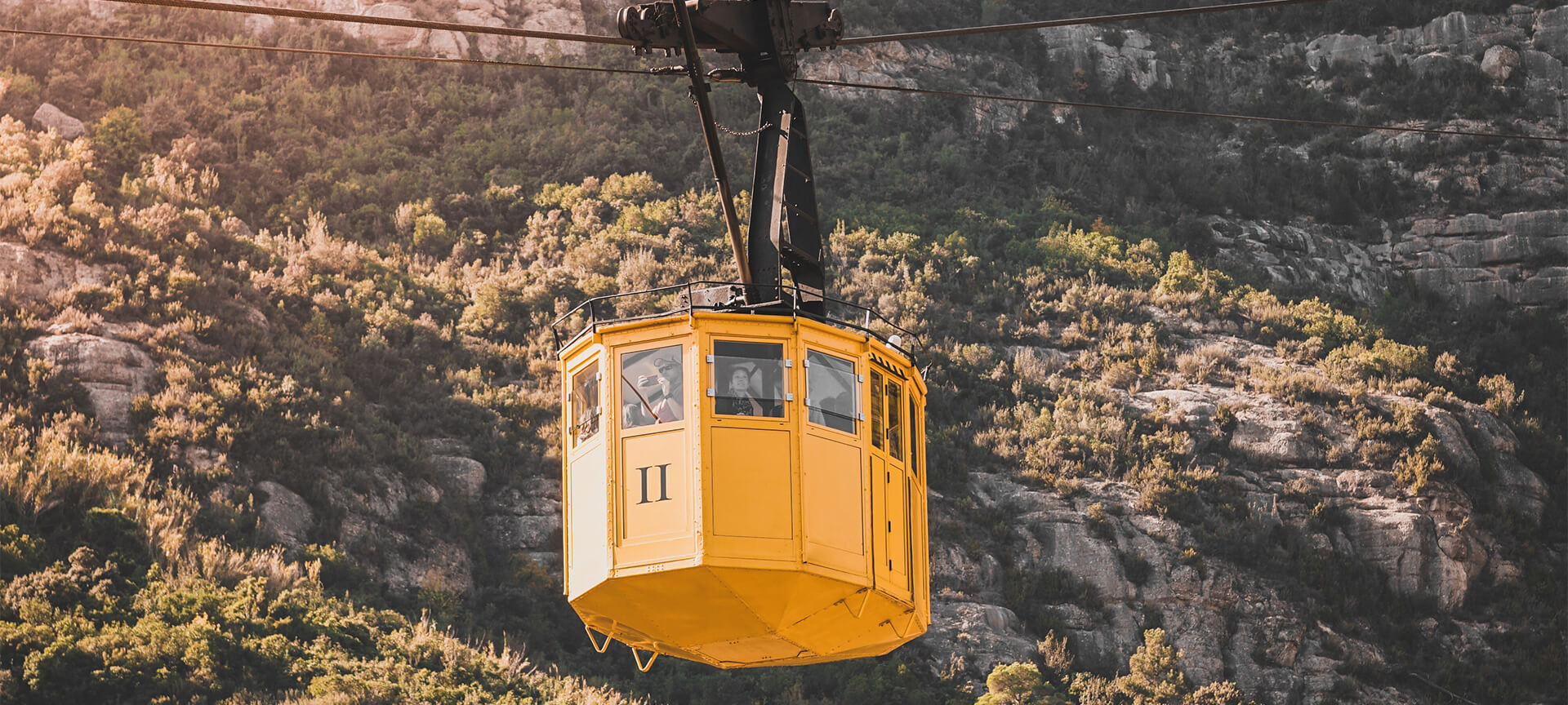 Cable car on Montserrat mountain Cable car on Montserrat mountain