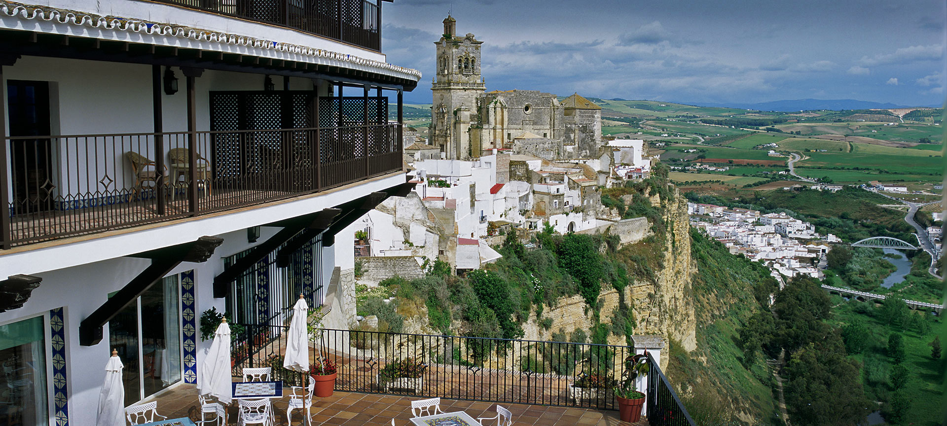 Vistas do terraço externo do Parador de Arcos de la Frontera