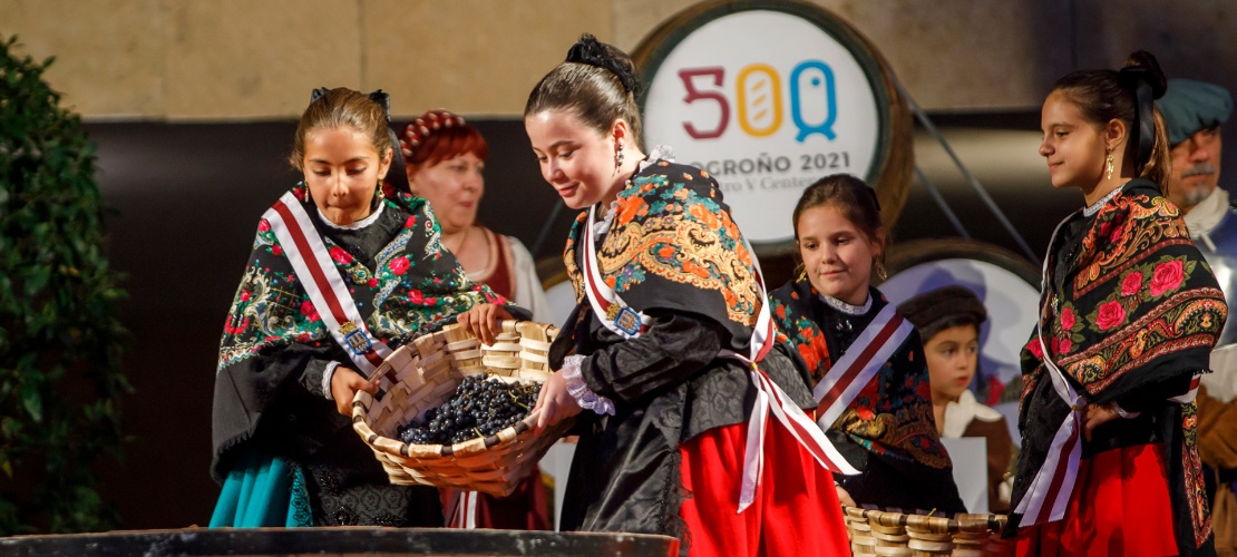 Detail of the inaugural act of the Rioja Wine Harvest festival in Logroño, La Rioja Detail of the inaugural act of the Rioja Wine Harvest festival in Logroño, La Rioja