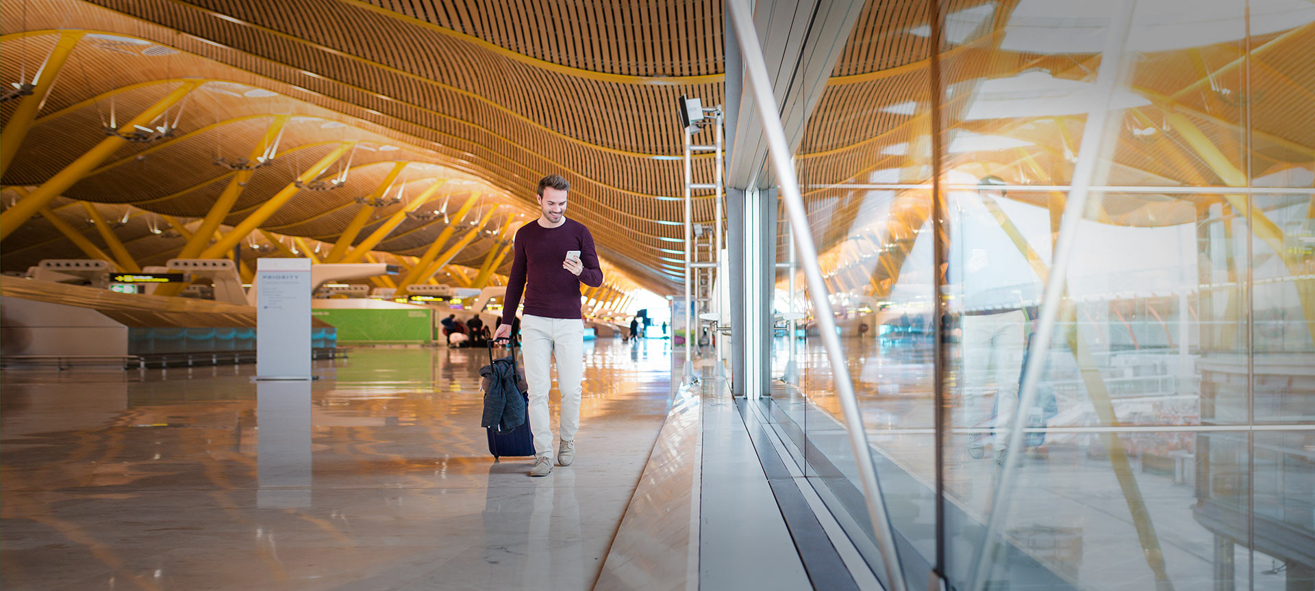 Tourist at Madrid airport