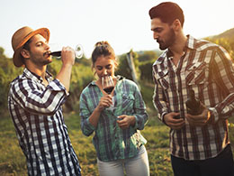 Tourists enjoying a tasting