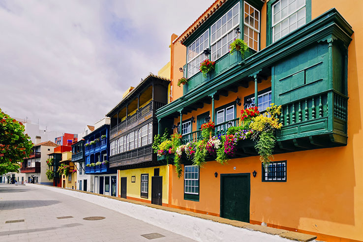 Balconies in Santa Cruz de la Palma on the Island of La Palma, Canary Islands Balconies in Santa Cruz de la Palma on the Island of La Palma, Canary Islands