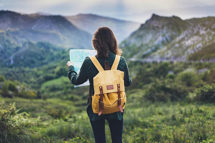 Girl with a map in the Basque Country Girl with a map in the Basque Country