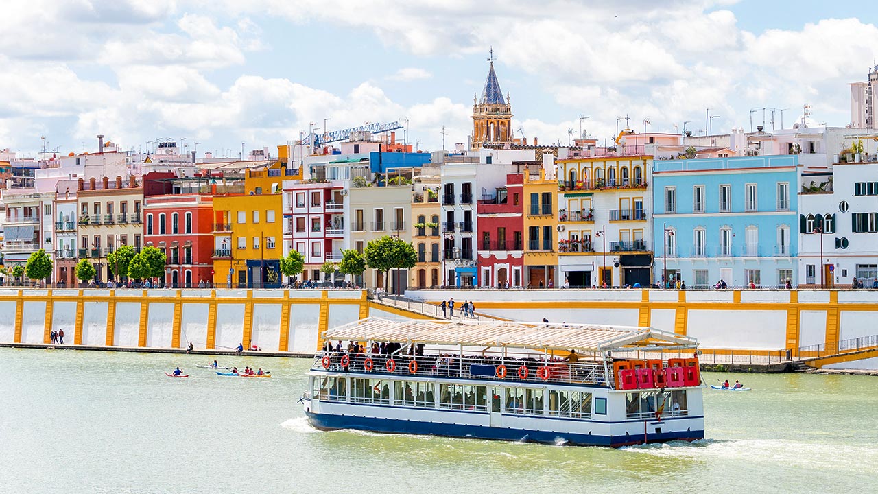Calle Betis from the bridge to Triana, in Seville Calle Betis from the bridge to Triana, in Seville