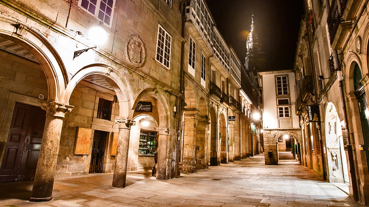 Rúa do Vilar in Santiago de Compostela Rúa do Vilar in Santiago de Compostela