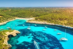 Veduta aerea di alcune cale di Maiorca