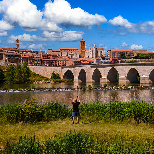 Ponte di Tordesillas, Valladolid. Itinerario enoturistico di Rueda
