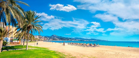 Praia de La Malagueta, Málaga, Andaluzia Praia de La Malagueta, Málaga, Andaluzia