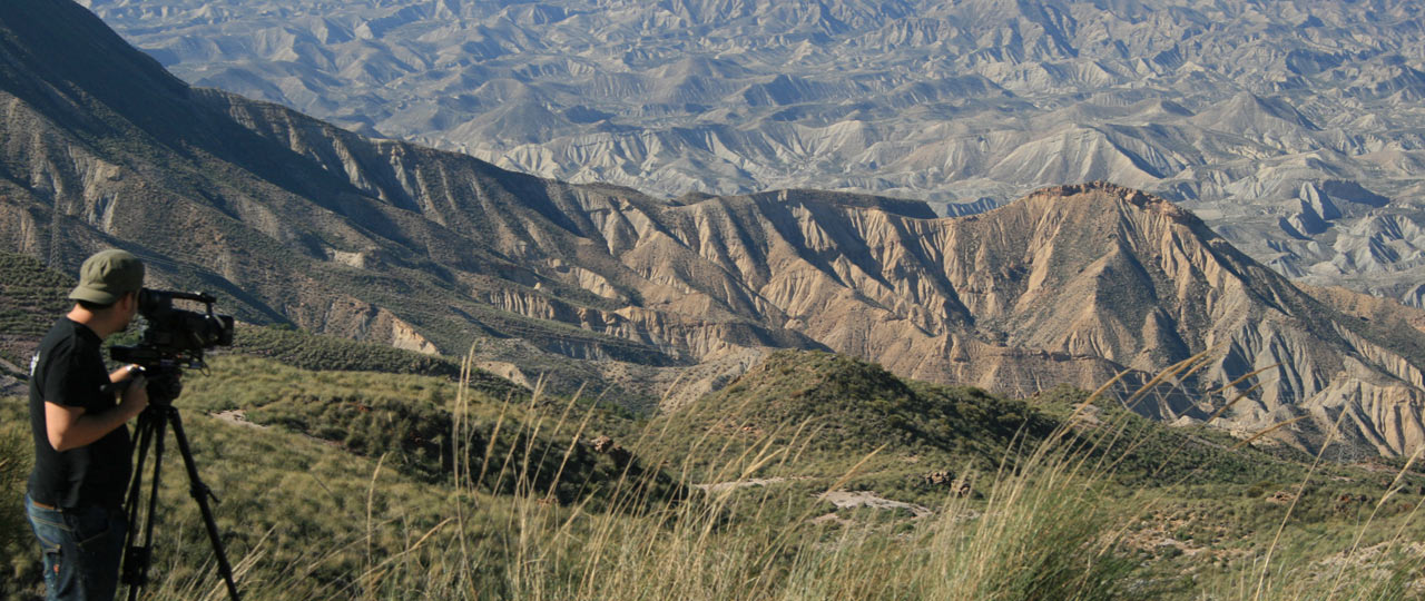 Filming in the Tabernas desert, Almería