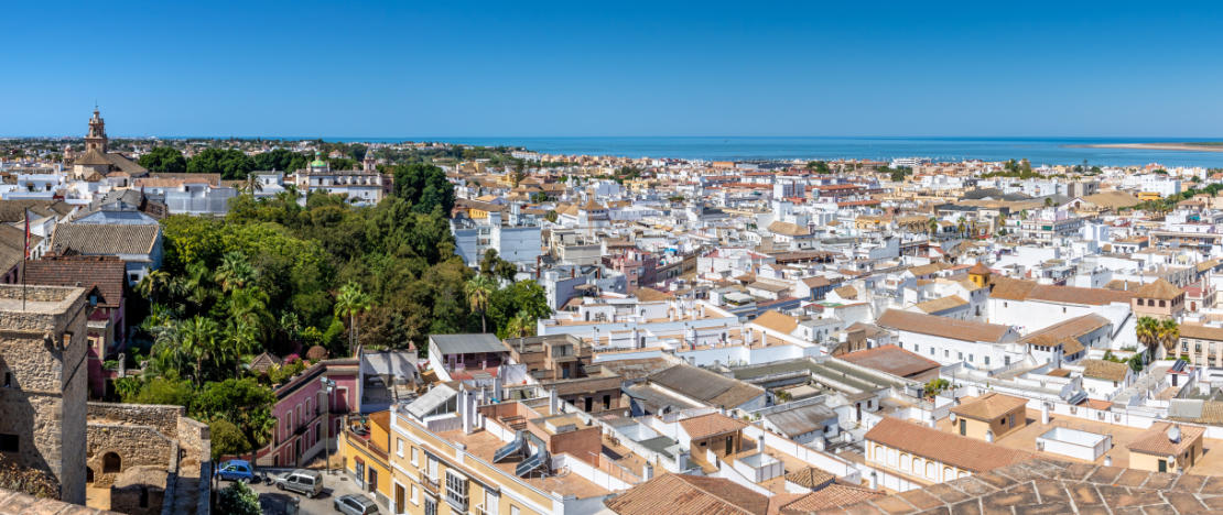 Aerial view of Sanlúcar de Barrameda, Andalusia Aerial view of Sanlúcar de Barrameda, Andalusia
