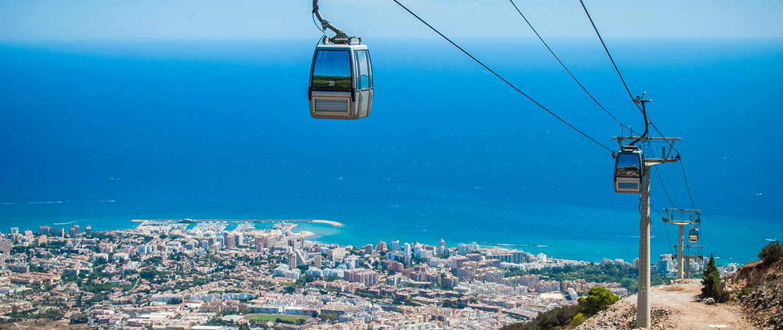 Benalmádena cable car from the top of Calamorro. Malaga Benalmádena cable car from the top of Calamorro. Malaga