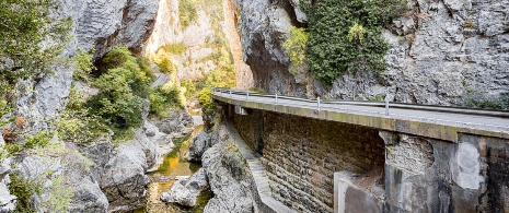 Veduta del Cañón Foz di Biniés tra Bedún e Ansó, Huesca Veduta del Cañón Foz di Biniés tra Bedún e Ansó, Huesca