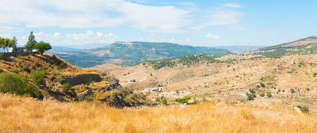 Characteristic landscape of the Maestrazgo, drylands, hills and mountains. Characteristic landscape of the Maestrazgo, drylands, hills and mountains.