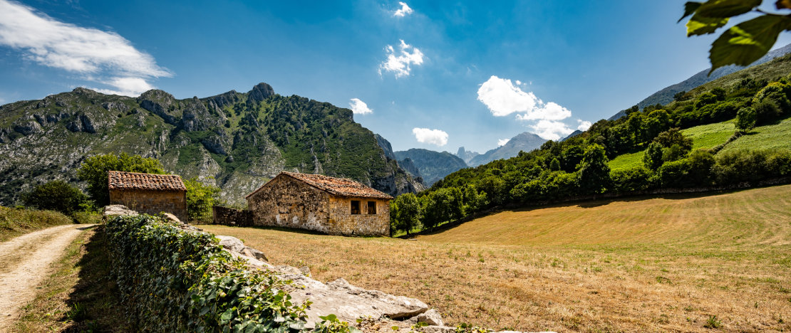 Paisaje bucólico en mitad de los Picos de Europa cerca de Cabrales, Asturias. Paisaje bucólico en mitad de los Picos de Europa cerca de Cabrales, Asturias.
