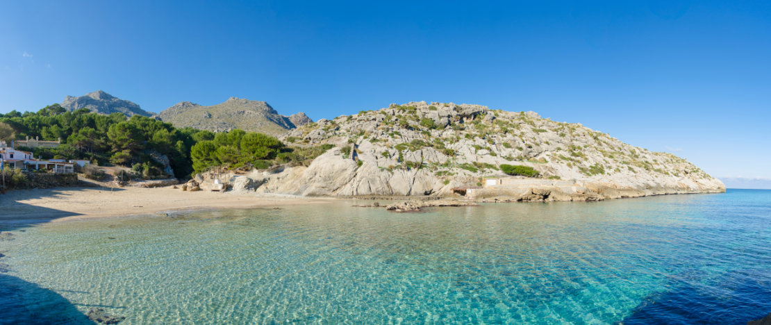 Veduta di Cala San Vicente a Maiorca, Isole Baleari