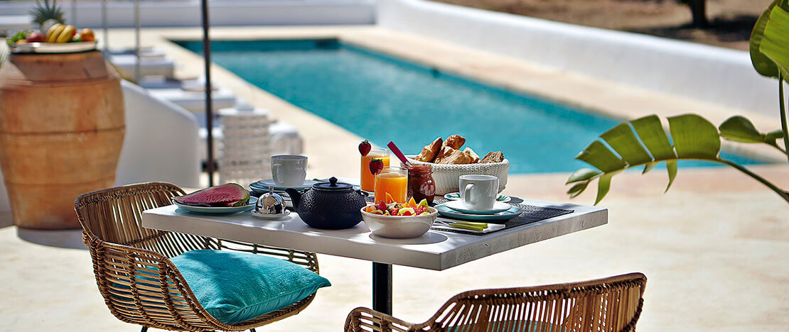 Frühstück im Hotel Pure House, Ibiza Frühstück im Hotel Pure House, Ibiza