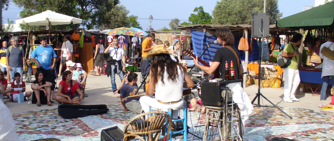 Concert and the La Mola street market, Formentera, Balearic Islands Concert and the La Mola street market, Formentera, Balearic Islands