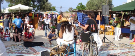 Concert and the La Mola street market, Formentera, Balearic Islands Concert and the La Mola street market, Formentera, Balearic Islands