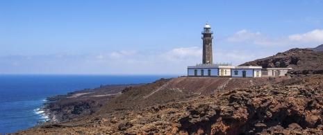Landscape on the island of El Hierro with the Orchilla lighthouse Landscape on the island of El Hierro with the Orchilla lighthouse
